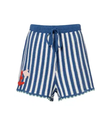 ALÉMAIS Alémais Crochet striped cotton shorts | Thumbnail 1 ALÉMAIS Alémais Crochet striped cotton shorts | Thumbnail 1
