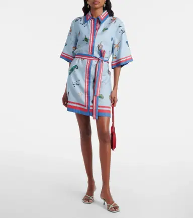 Alemais Alémais Printed belted linen shirt dress | Thumbnail 3 Alemais Alémais Printed belted linen shirt dress | Thumbnail 3