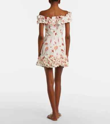 Agua by Agua Bendita Jardin printed off-shoulder linen minidress | Thumbnail 5 Agua by Agua Bendita Jardin printed off-shoulder linen minidress | Thumbnail 5