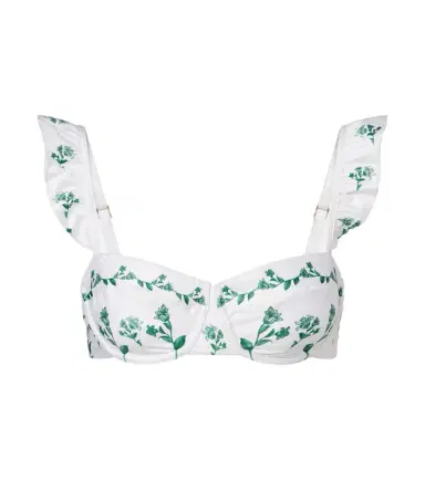 Agua by Agua Bendita Kiwi floral ruffled bikini top | Thumbnail 1 Agua by Agua Bendita Kiwi floral ruffled bikini top | Thumbnail 1