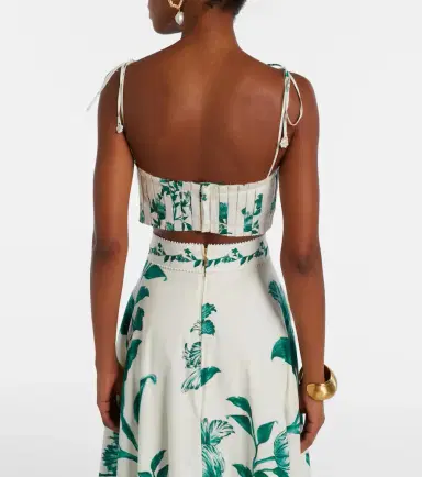 Agua by Agua Bendita Moringa floral pleated cotton crop top | Thumbnail 4 Agua by Agua Bendita Moringa floral pleated cotton crop top | Thumbnail 4