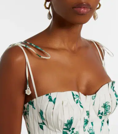 Agua by Agua Bendita Moringa floral pleated cotton crop top | Thumbnail 5 Agua by Agua Bendita Moringa floral pleated cotton crop top | Thumbnail 5
