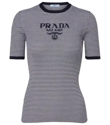 Prada Logo striped silk sweater | Thumbnail 1 Prada Logo striped silk sweater | Thumbnail 1