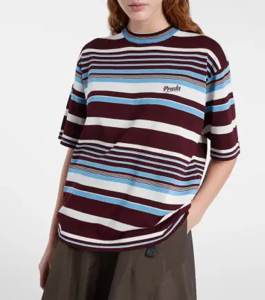 Prada Striped cotton T-shirt | Thumbnail 5 Prada Striped cotton T-shirt | Thumbnail 5