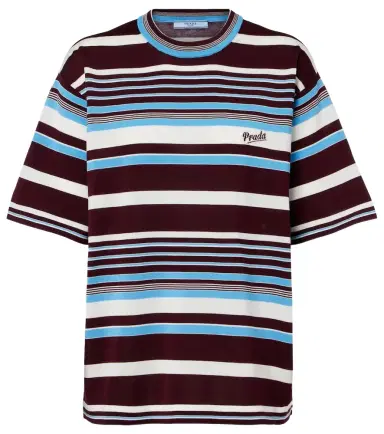 Prada Striped cotton T-shirt | Thumbnail 1 Prada Striped cotton T-shirt | Thumbnail 1