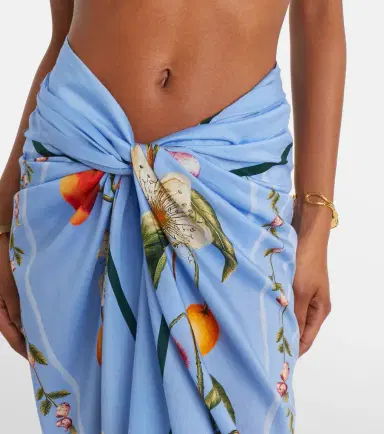 Agua by Agua Bendita Lavanda printed cotton and silk beach cover-up | Thumbnail 2 Agua by Agua Bendita Lavanda printed cotton and silk beach cover-up | Thumbnail 2