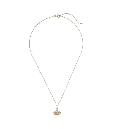 STONE AND STRAND Vintage Scallop Shell 14kt gold necklace with diamonds | Thumbnail 1 STONE AND STRAND Vintage Scallop Shell 14kt gold necklace with diamonds | Thumbnail 1