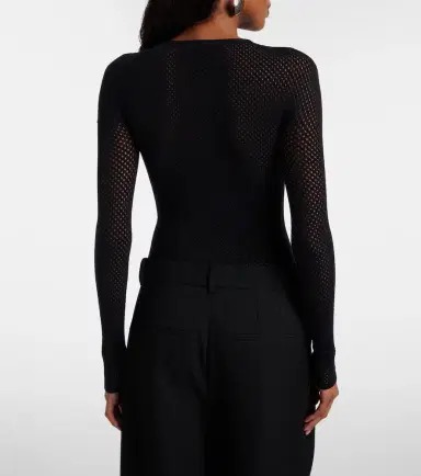 Wardrobe.NYC Wardrobe. NYC Open-knit wool-blend bodysuit | Thumbnail 6 Wardrobe.NYC Wardrobe. NYC Open-knit wool-blend bodysuit | Thumbnail 6