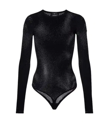 Wardrobe.NYC Wardrobe. NYC Open-knit wool-blend bodysuit | Thumbnail 1 Wardrobe.NYC Wardrobe. NYC Open-knit wool-blend bodysuit | Thumbnail 1