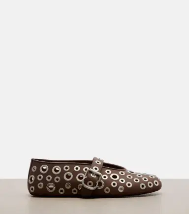 Alaïa Alaïa Embellished leather ballet flats | Thumbnail 3 Alaïa Alaïa Embellished leather ballet flats | Thumbnail 3