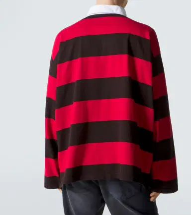 Balenciaga Oversized striped cotton jersey polo shirt | Thumbnail 5 Balenciaga Oversized striped cotton jersey polo shirt | Thumbnail 5