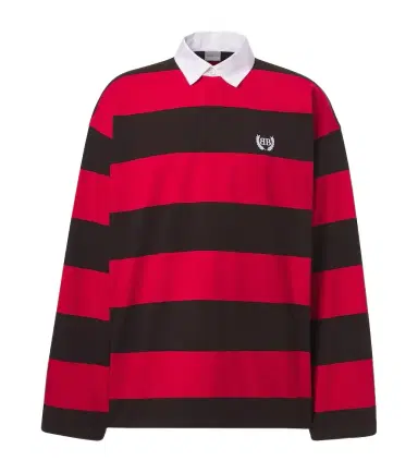 Balenciaga Oversized striped cotton jersey polo shirt | Thumbnail 1 Balenciaga Oversized striped cotton jersey polo shirt | Thumbnail 1