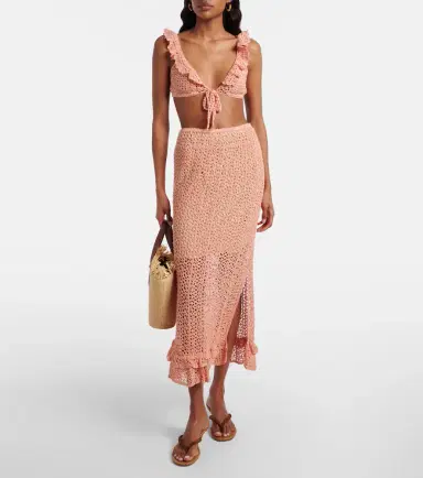 Anna Kosturova Rosette crochet cotton midi skirt | Thumbnail 2 Anna Kosturova Rosette crochet cotton midi skirt | Thumbnail 2