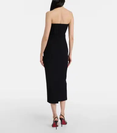 Roland Mouret Floral-appliqué crêpe midi dress | Thumbnail 3 Roland Mouret Floral-appliqué crêpe midi dress | Thumbnail 3