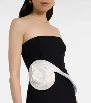 Roland Mouret Floral-appliqué crêpe midi dress | Thumbnail 5 Roland Mouret Floral-appliqué crêpe midi dress | Thumbnail 5