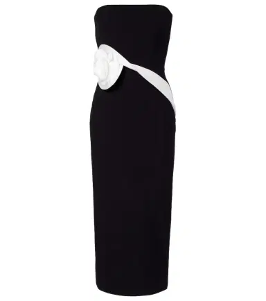 Roland Mouret Floral-appliqué crêpe midi dress | Thumbnail 1 Roland Mouret Floral-appliqué crêpe midi dress | Thumbnail 1