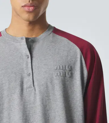 Miu Miu Cotton jersey Henley shirt | Thumbnail 6 Miu Miu Cotton jersey Henley shirt | Thumbnail 6