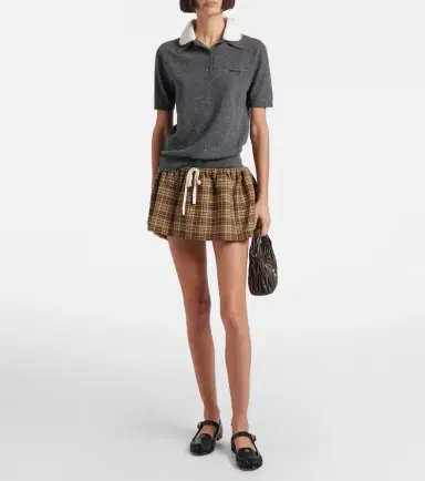 Miu Miu Logo cashmere polo sweater | Thumbnail 2 Miu Miu Logo cashmere polo sweater | Thumbnail 2