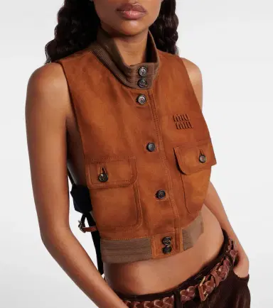 Miu Miu Suede vest | Thumbnail 2 Miu Miu Suede vest | Thumbnail 2