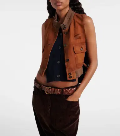 Miu Miu Suede vest | Thumbnail 3 Miu Miu Suede vest | Thumbnail 3
