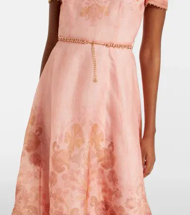 Zimmermann Belted paisley linen and silk midi dress | Thumbnail 2 Zimmermann Belted paisley linen and silk midi dress | Thumbnail 2