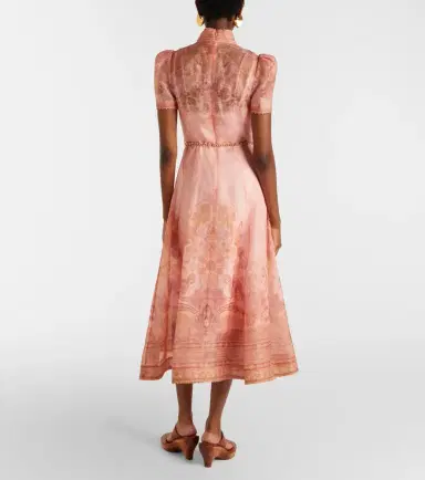 Zimmermann Belted paisley linen and silk midi dress | Thumbnail 5 Zimmermann Belted paisley linen and silk midi dress | Thumbnail 5