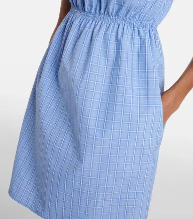 Miu Miu Checked cotton poplin minidress | Thumbnail 5 Miu Miu Checked cotton poplin minidress | Thumbnail 5