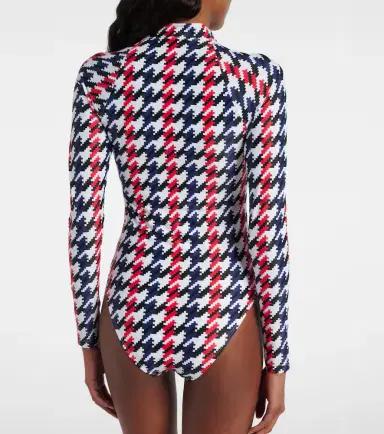 Perfect Moment Houndstooth swimsuit | Thumbnail 4 Perfect Moment Houndstooth swimsuit | Thumbnail 4