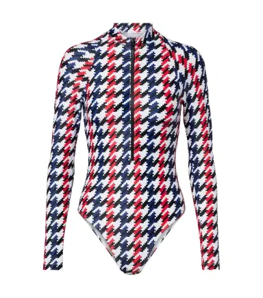 Perfect Moment Houndstooth swimsuit | Thumbnail 1 Perfect Moment Houndstooth swimsuit | Thumbnail 1