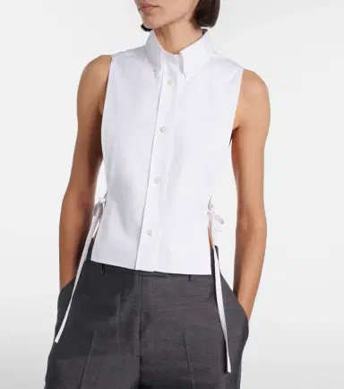 Miu Miu Cutout cotton poplin shirt | Thumbnail 4 Miu Miu Cutout cotton poplin shirt | Thumbnail 4