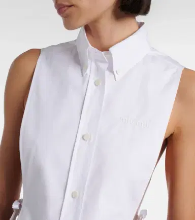 Miu Miu Cutout cotton poplin shirt | Thumbnail 6 Miu Miu Cutout cotton poplin shirt | Thumbnail 6