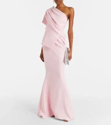 Safiyaa Elyna draped one-shoulder crêpe gown | Thumbnail 3 Safiyaa Elyna draped one-shoulder crêpe gown | Thumbnail 3