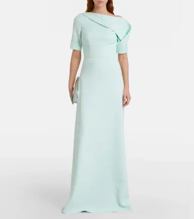 Safiyaa Stephanie draped crêpe gown | Thumbnail 4 Safiyaa Stephanie draped crêpe gown | Thumbnail 4