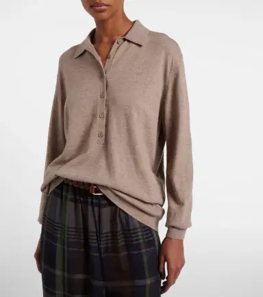 The Frankie Shop Tala wool-blend polo sweater | Thumbnail 3 The Frankie Shop Tala wool-blend polo sweater | Thumbnail 3
