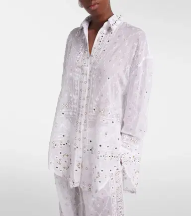 Juliet Dunn Embellished cotton shirt | Thumbnail 6 Juliet Dunn Embellished cotton shirt | Thumbnail 6