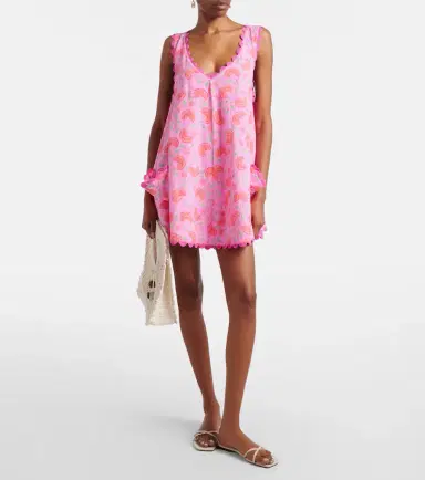 Juliet Dunn Floral scalloped cotton minidress | Thumbnail 4 Juliet Dunn Floral scalloped cotton minidress | Thumbnail 4