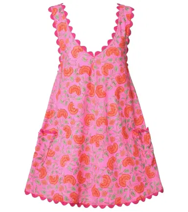 Juliet Dunn Floral scalloped cotton minidress | Thumbnail 1 Juliet Dunn Floral scalloped cotton minidress | Thumbnail 1