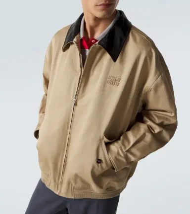 Miu Miu Cotton twill blouson jacket | Thumbnail 6 Miu Miu Cotton twill blouson jacket | Thumbnail 6