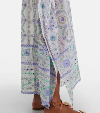 Juliet Dunn Embellished floral cotton kaftan | Thumbnail 5 Juliet Dunn Embellished floral cotton kaftan | Thumbnail 5