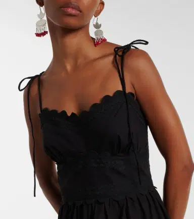 Juliet Dunn Asymmetric embroidered cotton midi dress | Thumbnail 2 Juliet Dunn Asymmetric embroidered cotton midi dress | Thumbnail 2
