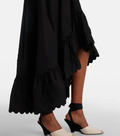 Juliet Dunn Asymmetric embroidered cotton midi dress | Thumbnail 3 Juliet Dunn Asymmetric embroidered cotton midi dress | Thumbnail 3