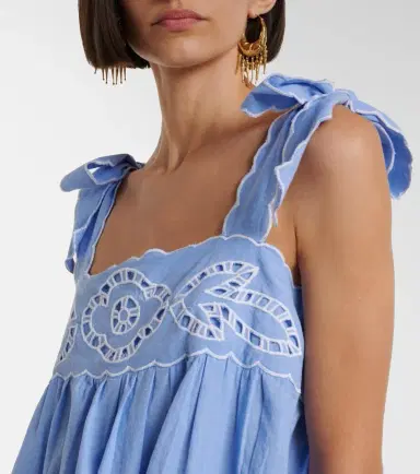 Juliet Dunn Broderie anglaise scalloped cotton minidress | Thumbnail 5 Juliet Dunn Broderie anglaise scalloped cotton minidress | Thumbnail 5