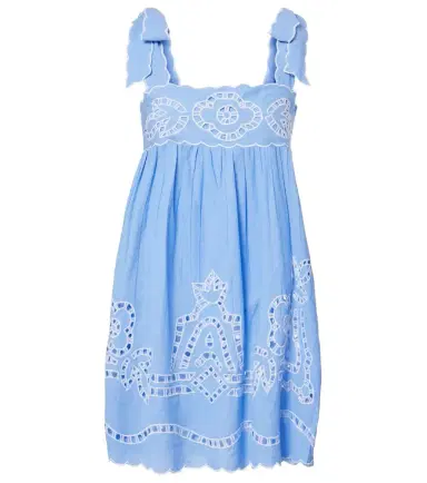 Juliet Dunn Broderie anglaise scalloped cotton minidress | Thumbnail 1 Juliet Dunn Broderie anglaise scalloped cotton minidress | Thumbnail 1