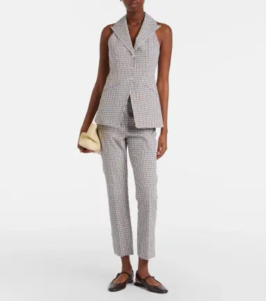 Veronica Beard Gingham cotton seersucker vest | Thumbnail 3 Veronica Beard Gingham cotton seersucker vest | Thumbnail 3