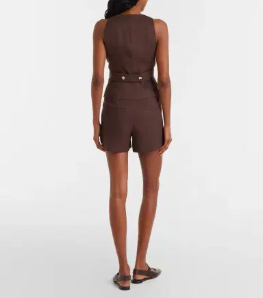 Veronica Beard Haina linen-blend twill shorts | Thumbnail 3 Veronica Beard Haina linen-blend twill shorts | Thumbnail 3