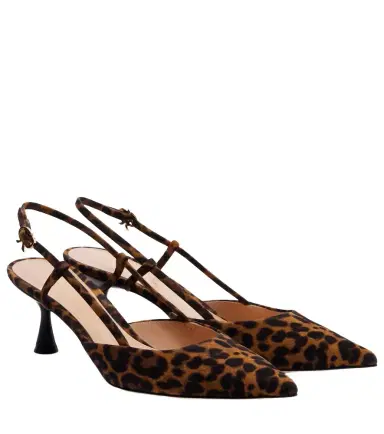 Gianvito Rossi Ascent leopard-print suede slingback pumps | Thumbnail 1 Gianvito Rossi Ascent leopard-print suede slingback pumps | Thumbnail 1