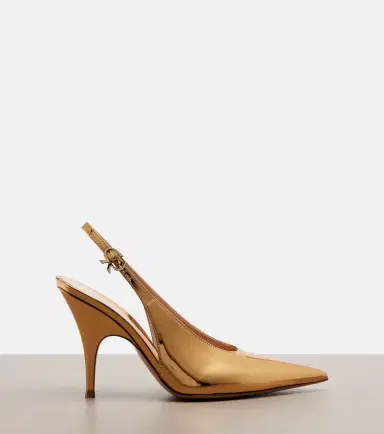 Gianvito Rossi Sofia metallic leather slingback pumps | Thumbnail 2 Gianvito Rossi Sofia metallic leather slingback pumps | Thumbnail 2