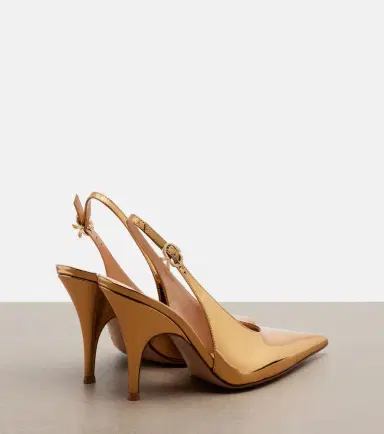 Gianvito Rossi Sofia metallic leather slingback pumps | Thumbnail 4 Gianvito Rossi Sofia metallic leather slingback pumps | Thumbnail 4