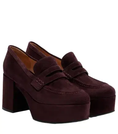 Gianvito Rossi Jenna suede platform penny loafers | Thumbnail 1 Gianvito Rossi Jenna suede platform penny loafers | Thumbnail 1