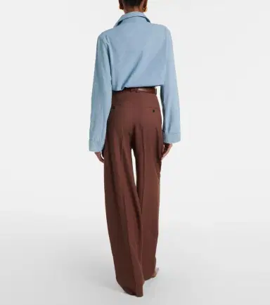Saint Laurent Pleated wool gabardine wide-leg pants | Thumbnail 3 Saint Laurent Pleated wool gabardine wide-leg pants | Thumbnail 3